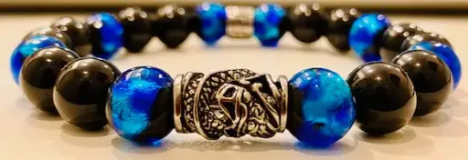Bracelet Obsidienne Œil Céleste et Perles d'Okinawa