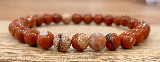 Bracelet Jaspe Rouge 6mm
