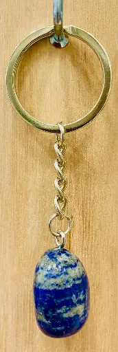 Porte clé en Lapis lazuli (pierre roulée)
