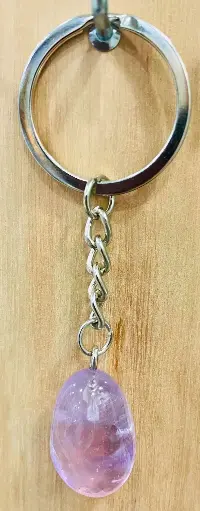 Porte clé en Améthyste claire (pierre roulée)