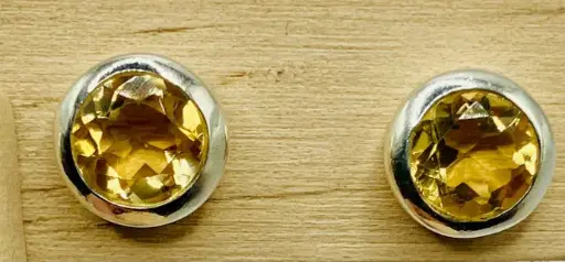 Boucles d'oreilles Citrine puce