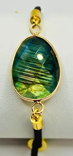 Bracelet cordon réglable en Labradorite