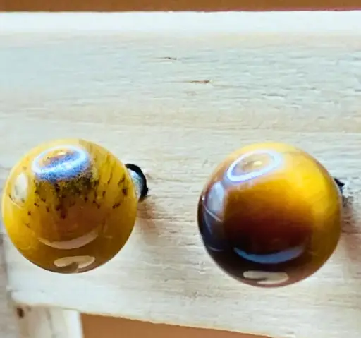 Boucles d'oreilles Puce en Œil de tigre