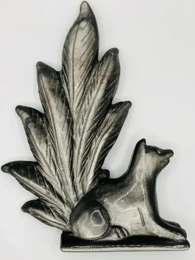 Renard en Obsidienne Argentée