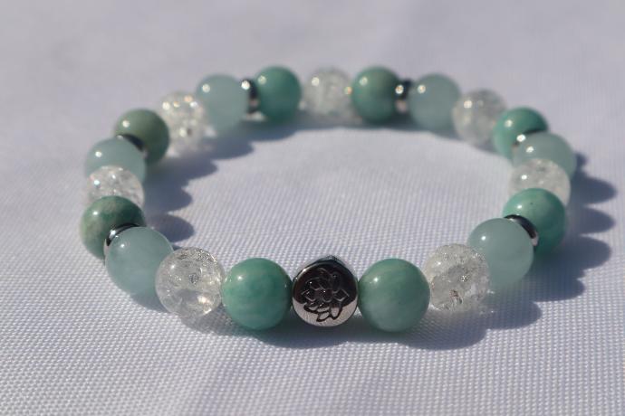 Bracelet Aigue-Marine - Amazonite - Cristal crak