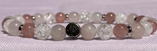 Bracelet Quartz rose - Quartz rose de Madagascar - Cristal crak