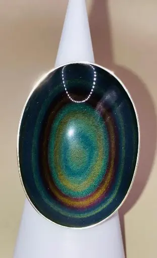 Bague Obsidienne Œil Céleste en Argent 925