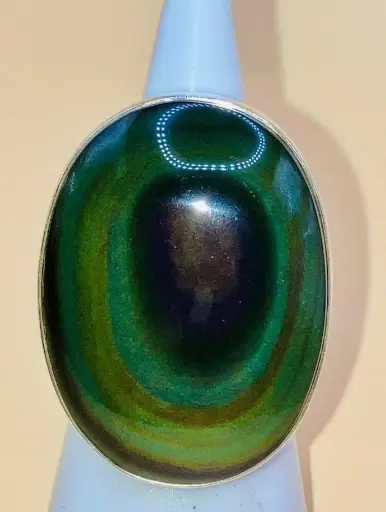 Bague Obsidienne Œil Céleste en Argent 925
