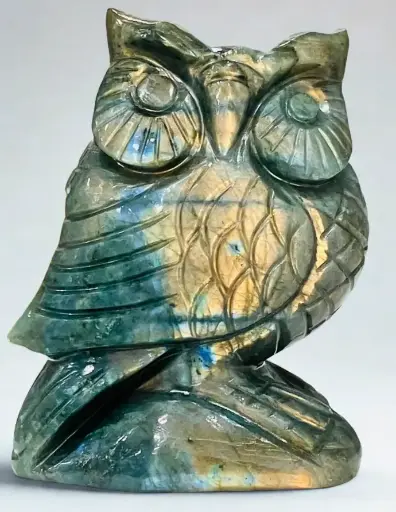 Sculpture Hibou en Labradorite