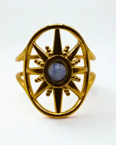 Bague Sodalite doré