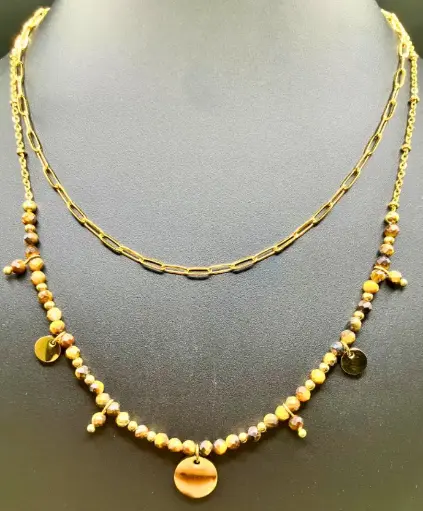 Collier Duo Œil de Tigre