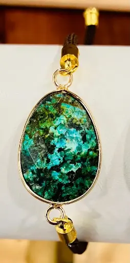 Bracelet cordon réglable en Turquoise d'Afrique
