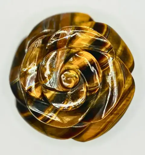 Fleur Sculptée en Œil de tigre