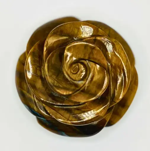 Fleur Sculptée en Œil de tigre