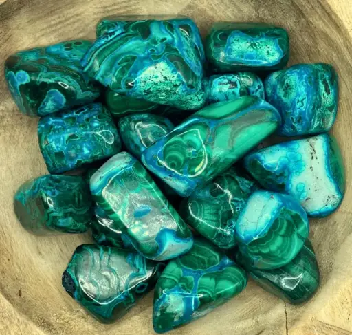 Pierres roulées Malachite Chrysocolle