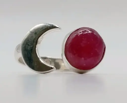 Bague Rubis en Argent 925 Taille 48
