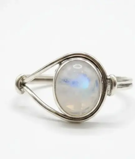 Bague Pierre de Lune en Argent 925 Taille 65