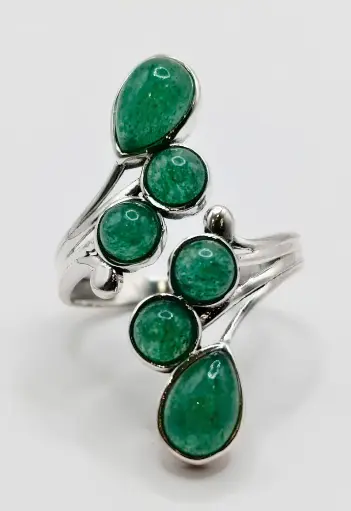 Bague Aventurine verte en Argent 925