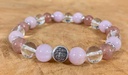 Bracelet Kunzite - Cristal de roche crack- Quartz Fraise