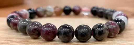 Bracelet Tourmaline Multicolore 8mm (Taille grand poignet)