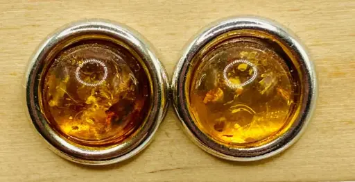 Boucles d'oreilles Ambre véritable puce