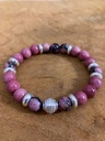 Bracelet Rhodonite rose et noire