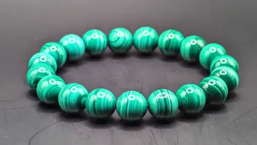 Bracelet boule Malachite Claire 10mm