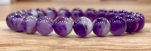 Bracelet boule Améthyste Rubanée 8mm